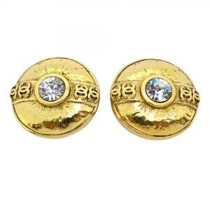 CHANEL Gold Logo Earrings